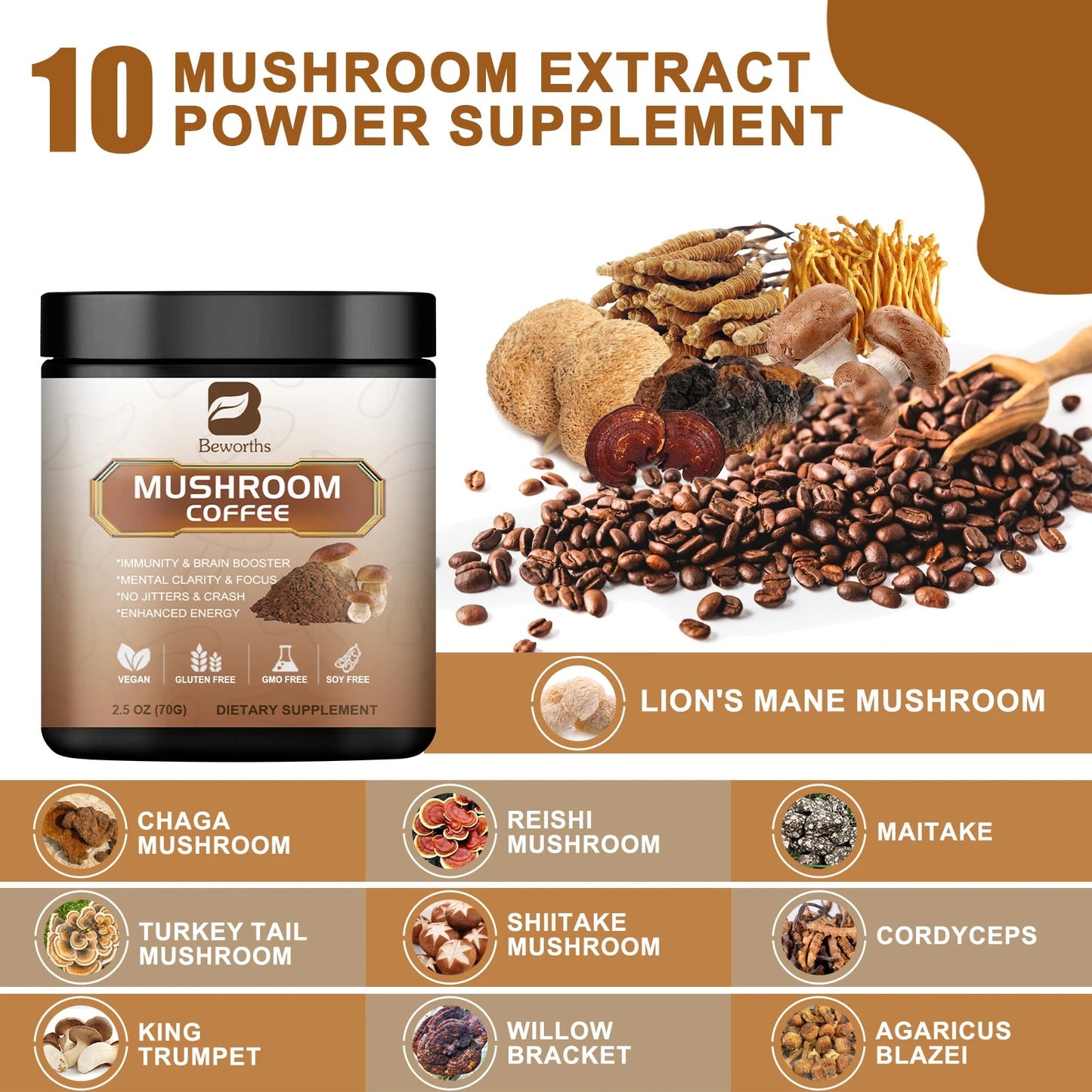 10 in 1 Mushroom Coffee